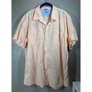 Izod Saltwater Shirt Mens Orange Short Sleeve Relaxed Classics Papaya Punch XXL‎